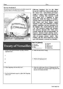 Preview of Treaty of Versailles Source Analysis