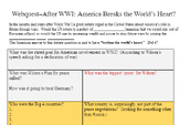 Treaty of Versailles Webquest--After WWI: America Breaks t