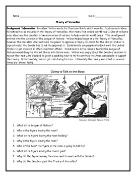 Treaty Of Versailles Political Cartoon Worksheet - Treaty of versailles