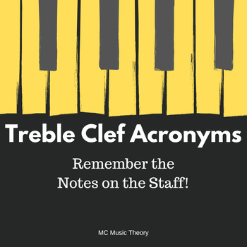 Preview of Treble Clef Acronyms Worksheet