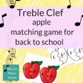 Treble Clef Apple Matching Game for Back to School Music Review