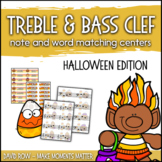 Treble Clef & Bass Clef Note Matching Centers - Halloween 