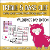Treble Clef & Bass Clef Note Matching Centers - Valentine'