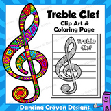 Treble Clef Clip Art | Music Coloring Page