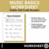 Treble Clef Code Breaker Worksheet