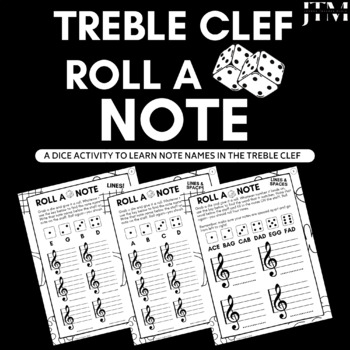 Preview of Treble Clef Dice Activity for Music Centers: Learn the Notes on the Staff