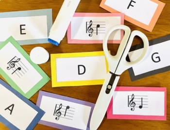Preview of Treble Clef Flash Cards (Notes on the Staff)