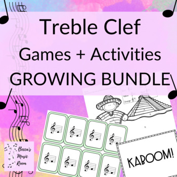 Preview of Treble Clef Games and Activities GROWING BUNDLE