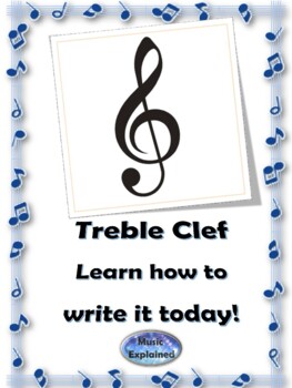 Preview of Treble Clef- Learn how to write it today! - Distance learning Digital