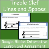 Treble Clef Lines and Spaces Google Slides Interactive Les