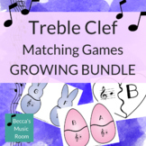 Treble Clef Matching Games for Music Centers GROWING BUNDLE