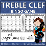Treble Clef Music Bingo Game with Ledger Lines