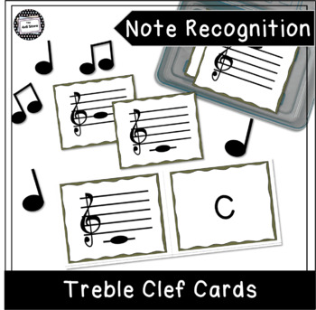 Preview of Treble Clef Music Note Name Game and Self-Correcting Flashcards + Kaboom