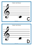 Treble Clef Musical Note Mini Poster Set/Flash Cards