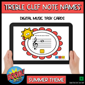 Preview of Treble Clef Note Name Game- Interactive and Digital Music BOOM Cards