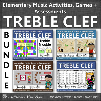 Preview of Treble Clef Note Name Games and Activities for Elementary Music {Bundle}