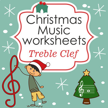 Preview of Treble Clef Note Name Worksheets for Christmas