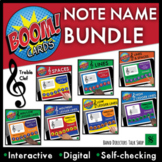 Treble Clef Note Names BOOM Card Bundle - Interactive and 