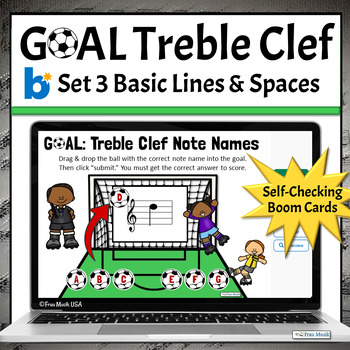 Preview of Treble Clef Note Names Games - Music Boom Cards Set 3 - Basic Lines and Spaces