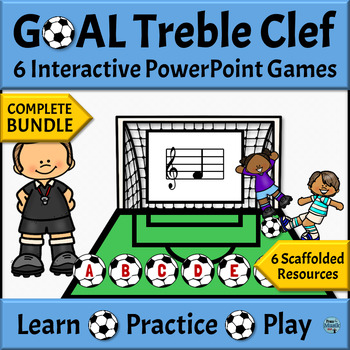 Preview of Treble Clef Note Names Games Self-Checking Activities Complete Bundle