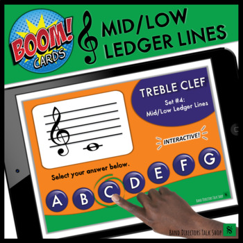 Preview of Treble Clef Note Names: Mid/Low Ledger Lines - Interactive Music Theory Game