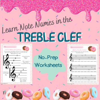 Preview of Treble Clef Note Names: No-Prep Worksheet Packet (Sub Plans)