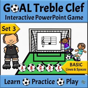 Preview of Treble Clef Note Names Interactive Game Set 3 -  BASIC LINES and SPACES