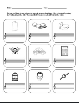 Preview of Treble Clef Note Names Worksheet Packet