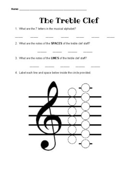 Preview of Treble Clef Note Naming