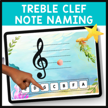 Preview of Treble Clef Note Naming Digital Note Reading Music Game for Elementary