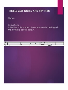Preview of Treble, Alto, and Bass Clef Note and Rhythm Naming