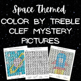 Treble Clef Notes Mystery Grid Picture Coloring Sheets: Ou