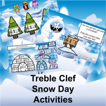 Preview of Treble Clef Snow Drag and Drop Activities (Google Slides)