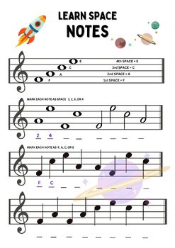 Preview of Treble Clef: Space Notes