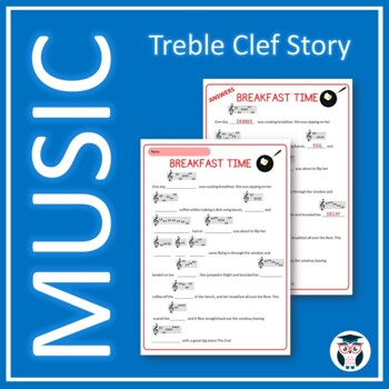 Preview of Treble Clef Story - FREE Music Worksheet