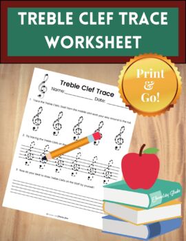 Preview of Treble Clef Trace Worksheet