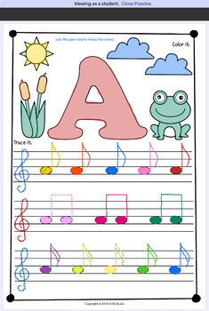 treble clef tracing music notes worksheets for spring tpt