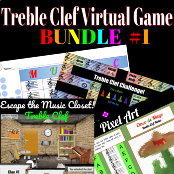 Preview of Treble Clef Virtual Game BUNDLE 1