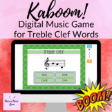Treble Clef Words Digital Kaboom! Virtual Music Game on Bo