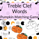 Treble Clef Words Pumpkin Matching Game for Fall Music Centers