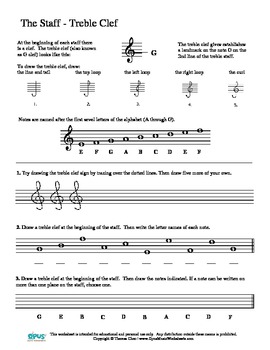 Preview of Treble Clef Worksheet