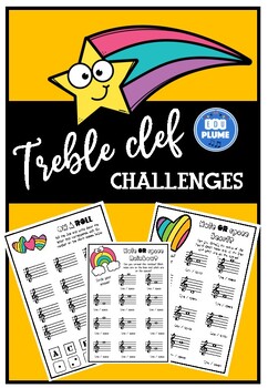 Preview of Treble Clef Worksheets - Challenges