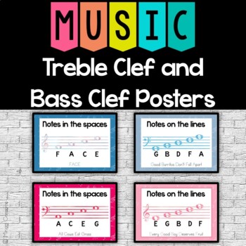 Preview of Treble Clef and Bass Clef Posters