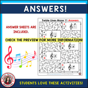 Music Games: Treble Pitch Lines: Music Theory Maze Puzzles | TpT