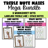 Treble Note MAZES - Lines and Spaces BUNDLE
