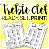 Music Worksheets - Treble Clef Note Names