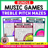 Music Theory Worksheets - Treble Clef Notes Music Maze Puz