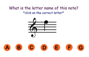 Preview of Treble Staff Note Identification Game