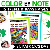 St. Patrick's Day Music Coloring Pages - Treble and Bass C