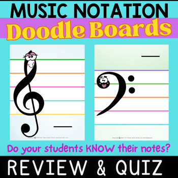 Preview of Treble and Bass Clef DOODLE BOARDS!